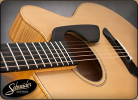 handmade acoustic guitars custom built - The SoHo Thinline Flattop