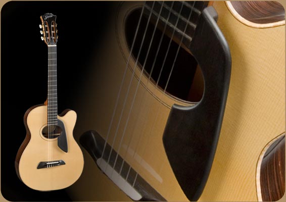 classical guitar with cutaway - handmade acoustic guitar