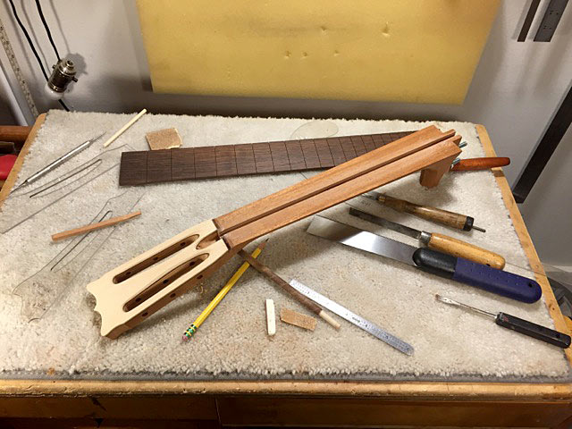 Adding the Guitar Neck and Headstock